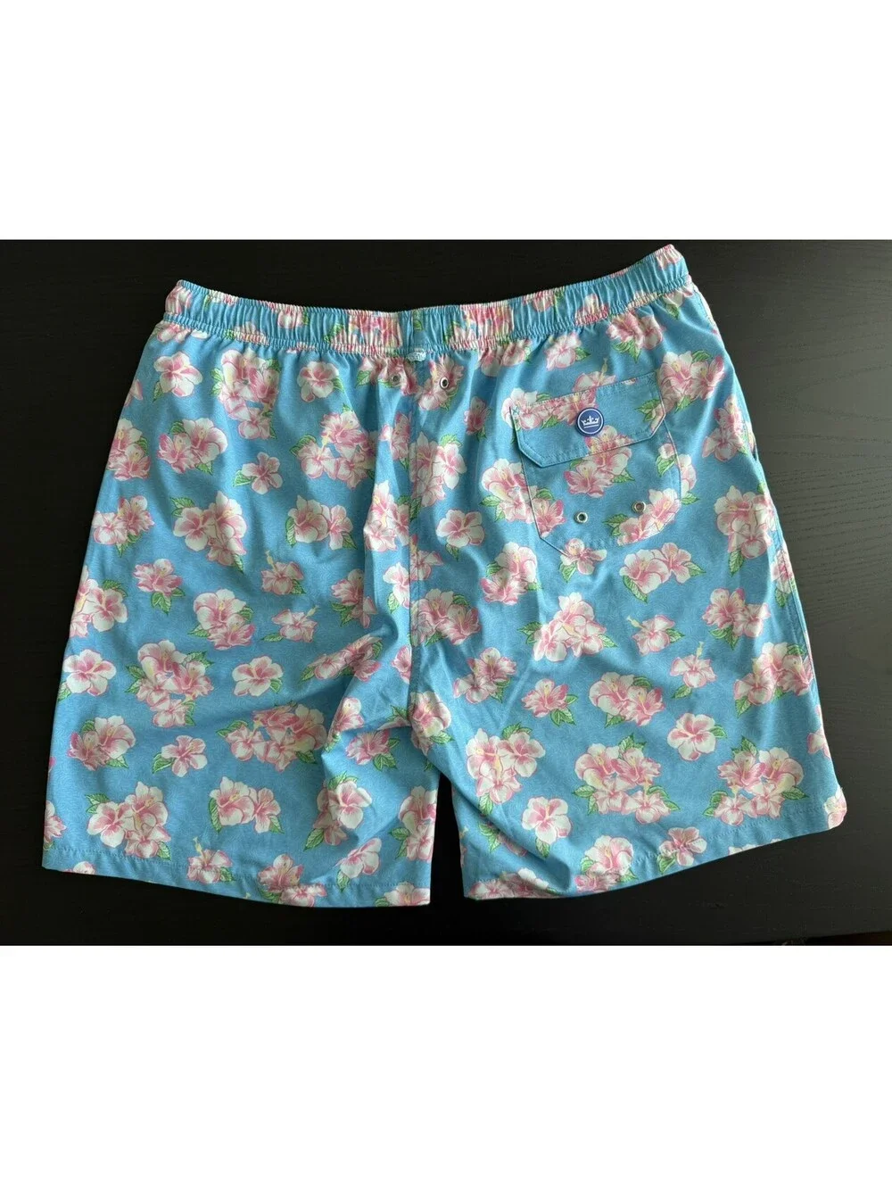 Peter Millar NWOT Seaside Hibiscus Harbour Swim Trunks XL Blue Pink Floral Lined